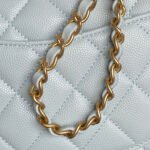 CHANEL 25S FLAP BAG 19 IN LIGHT BLUE CALFSKIN GOLD HARDWARE - Image 18