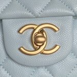 CHANEL 25S FLAP BAG 19 IN LIGHT BLUE CALFSKIN GOLD HARDWARE - Image 12