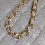 CHANEL 25S FLAP BAG 22 IN CHARCOAL GRAY CALFSKIN GOLD HARDWARE - Image 17