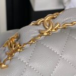 CHANEL 25S FLAP BAG 22 IN CHARCOAL GRAY CALFSKIN GOLD HARDWARE - Image 13