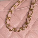 CHANEL 25S FLAP BAG 19 IN PINK CALFSKIN GOLD HARDWARE - Image 17