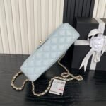 CHANEL 25S FLAP BAG 22 IN LIGHT BLUE CALFSKIN GOLD HARDWARE - Image 6