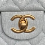 CHANEL 25S FLAP BAG 22 IN LIGHT BLUE CALFSKIN GOLD HARDWARE - Image 3
