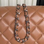 CHANEL 25S FLAP BAG 23 IN DARK CARAMEL CALFSKIN SILVER HARDWARE - Image 9