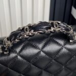 CHANEL 25S FLAP BAG 19 IN BLACK CALFSKIN SILVER HARDWARE - Image 13