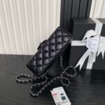 CHANEL 25S FLAP BAG 19 IN BLACK CALFSKIN SILVER HARDWARE - Image 6