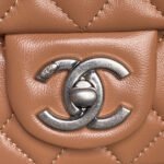 CHANEL 25S FLAP BAG 20 IN DARK CARAMEL CALFSKIN SILVER HARDWARE - Image 4