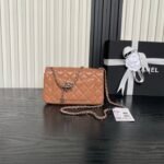 CHANEL 25S FLAP BAG 20 IN DARK CARAMEL CALFSKIN SILVER HARDWARE - Image 2