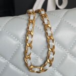 CHANEL 25S CHAIN WALLET 19 IN LIGHT BLUE LAMBSKIN GOLD HARDWARE - Image 16