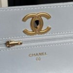 CHANEL 25S CHAIN WALLET 19 IN LIGHT BLUE LAMBSKIN GOLD HARDWARE - Image 6