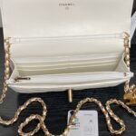 CHANEL 25S CHAIN WALLET 19 IN IVORY LAMBSKIN GOLD HARDWARE - Image 5