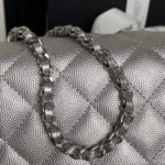 CHANEL 25S FLAP BAG 23 IN DARK GRAY CALFSKIN SILVER HARDWARE - Image 8