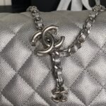 CHANEL 25S FLAP BAG 23 IN DARK GRAY CALFSKIN SILVER HARDWARE - Image 5