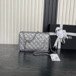 CHANEL 25S FLAP BAG 23 IN DARK GRAY CALFSKIN SILVER HARDWARE - Image 11