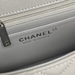 CHANEL 25S FLAP BAG 19 IN CHARCOAL GRAY CALFSKIN SILVER HARDWARE - Image 9