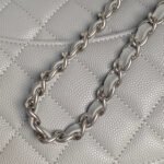 CHANEL 25S FLAP BAG 19 IN CHARCOAL GRAY CALFSKIN SILVER HARDWARE - Image 17