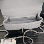 CHANEL 25S FLAP BAG 19 IN CHARCOAL GRAY CALFSKIN SILVER HARDWARE - Image 5