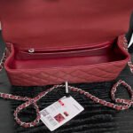 CHANEL 25S FLAP BAG 22 IN BURGUNDY CALFSKIN SILVER HARDWARE - Image 13