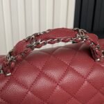 CHANEL 25S FLAP BAG 22 IN BURGUNDY CALFSKIN SILVER HARDWARE - Image 14