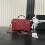 CHANEL 25S FLAP BAG 22 IN BURGUNDY CALFSKIN SILVER HARDWARE - Image 2