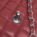 CHANEL 25S FLAP BAG 22 IN BURGUNDY CALFSKIN SILVER HARDWARE - Image 16