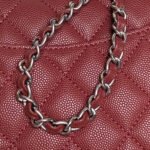 CHANEL 25S FLAP BAG 22 IN BURGUNDY CALFSKIN SILVER HARDWARE - Image 8