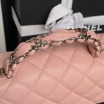 CHANEL 25S FLAP BAG 22 IN PINK CALFSKIN SILVER HARDWARE - Image 13