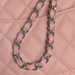 CHANEL 25S FLAP BAG 22 IN PINK CALFSKIN SILVER HARDWARE - Image 18