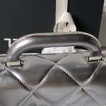 CHANEL 25S FLAP BAG 29 IN SILVER METALLIC CALFSKIN - Image 3