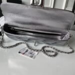 CHANEL 25S FLAP BAG 29 IN SILVER METALLIC CALFSKIN - Image 17