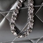 CHANEL 25S FLAP BAG 29 IN SILVER METALLIC CALFSKIN - Image 5