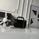 CHANEL 25S FLAP BAG 18 IN BLACK GLOSSY CALFSKIN - Image 2