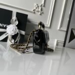 CHANEL 25S FLAP BAG 18 IN BLACK GLOSSY CALFSKIN - Image 3