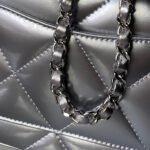 CHANEL 25S FLAP BAG 18 IN SILVER METALLIC CALFSKIN - Image 12