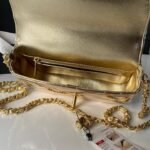 CHANEL 25S FLAP BAG 18 IN METALLIC GOLD CALFSKIN - Image 14