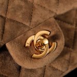 CHANEL 25S FLAP BAG 20 IN BROWN SUEDE WITH GOLD HARDWARE - Image 3