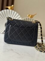 CHANEL 25S MINI FLAP BAG 18 IN BLACK LAMBSKIN WITH GOLD HARDWARE - Image 12