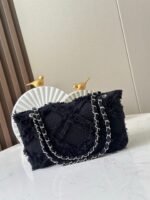 CHANEL 26S FLAP BAG 27 IN BLACK TWEED - Image 5