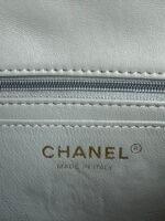 MINI FLAP BAG 20 IN LIGHT GRAY GLOSSY CALFSKIN GOLD HARDWARE - Image 3