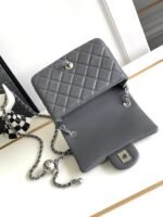 CC SMALL 17 FLAP BAG IN DARK GREY CALFSKIN - Image 12