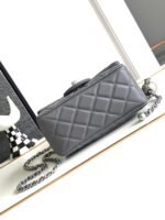 CC SMALL 17 FLAP BAG IN DARK GREY CALFSKIN - Image 4