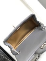CC SMALL 17 FLAP BAG IN DARK GREY CALFSKIN - Image 8