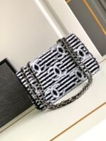 CHANEL 25S FLAP BAG 25 CM IN WHITE MIX BLACK SEQUINS - Image 3