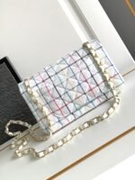 CC MEDIUM 20 FLAP BAG IN WHITE WOOL TWEED - Image 11