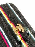 MINI 20 CLASSIC HANDBAG IN BLACK EMBROIDERED TWEED SEQUINS - Image 6