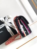 MINI 20 CLASSIC HANDBAG IN BLACK EMBROIDERED TWEED SEQUINS - Image 13