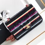MINI 20 CLASSIC HANDBAG IN BLACK EMBROIDERED TWEED SEQUINS - Image 10