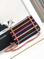 MINI 20 CLASSIC HANDBAG IN BLACK EMBROIDERED TWEED SEQUINS - Image 12