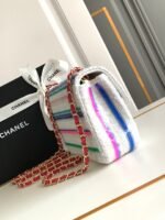 MINI 20 CLASSIC HANDBAG IN WHITE EMBROIDERED TWEED SEQUINS - Image 3