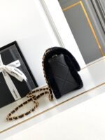 CHANEL 25S FLAP BAG 18 CM IN BLACK WOOL AND LAMBSKIN - Image 13